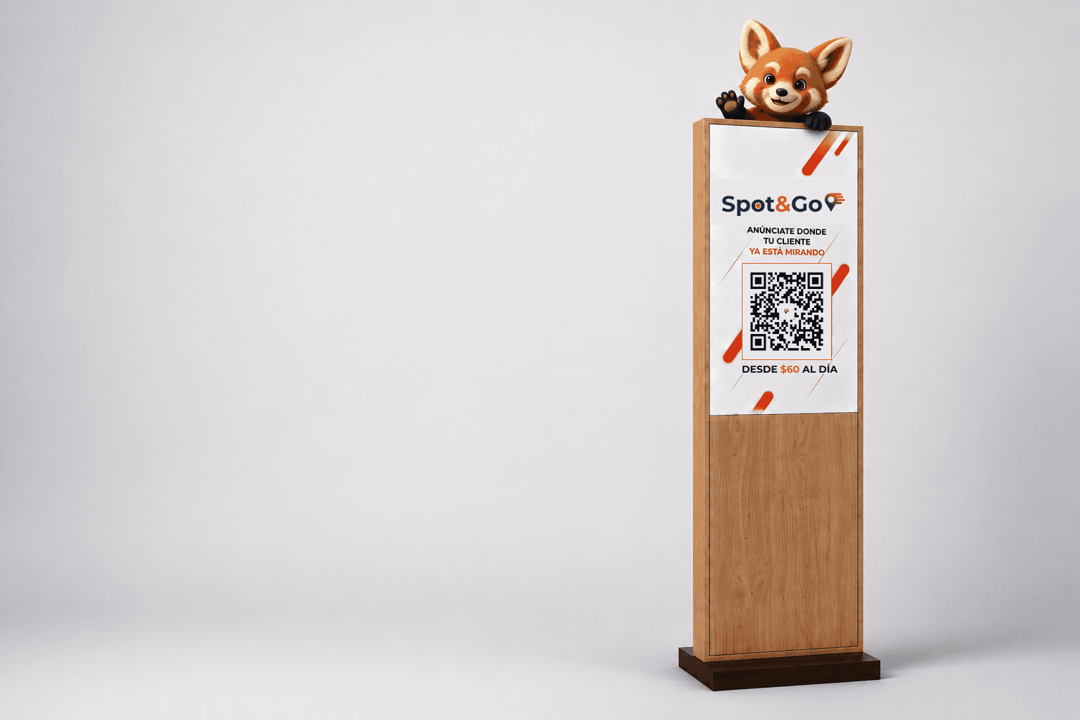 Pantalla Spot & Go instalada en una tienda
